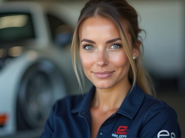 Portrait d'une technicienne experte en protection de peinture automobile