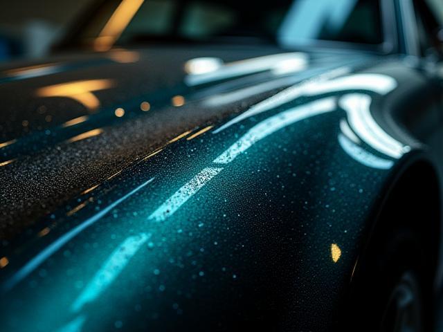 Voiture protégée par traitement céramique avec éclat premium